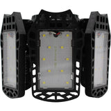 Jaspertronics™ 2 Pack LED Adjustable 6 Leaf Garage Light, 200W 20000 Lumen 6500K - Deformable 6+1 Panels, E26/E27 Screw-In Ceiling Lights for Shop, Garage, Workshop, Basement, Barn, & More