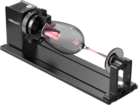 Creality Rotary Kit Pro with Risers – Adjustable Jaws, One-Handed Clamping, No Assembly, Compatible with Most Laser Engravers