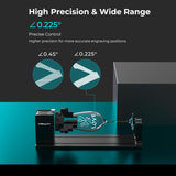 Creality Rotary Kit Pro with Risers – Adjustable Jaws, One-Handed Clamping, No Assembly, Compatible with Most Laser Engravers