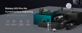 Creality Rotary Kit Pro with Risers – Adjustable Jaws, One-Handed Clamping, No Assembly, Compatible with Most Laser Engravers