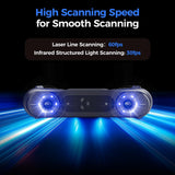 Creality Raptor Pro Portable 3D Scanner – Dual Blue Laser, NIR, 0.02mm Accuracy, 24-Bit Color, 660,000 Points/sec, USB-C