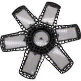 Jaspertronics™ 2 Pack LED Adjustable 6 Leaf Garage Light, 200W 20000 Lumen 6500K - Deformable 6+1 Panels, E26/E27 Screw-In Ceiling Lights for Shop, Garage, Workshop, Basement, Barn, & More