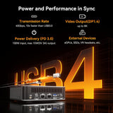 GEEKOM A8 Max Ultimate Performance Mini PC - AMD Ryzen 7 8745HS Computer 32GB DDR5 - 1TB SSD - Windows 11 Pro
