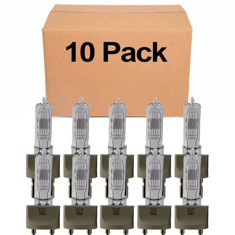 Ushio EGR 10 Pack 750W 120V Halogen Stage/Studio Lamp JS120V750WC G22, 3200K, 21000 lm, 200hr - 1000282