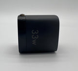 Jaspertronics™ USB C 33W Charger, 2 Port Compact Charger with Foldable Plug for iPhone 15/15 Plus/15 Pro/15 Pro Max/14/13, Pixel, Galaxy, iPad/iPad Mini and More!