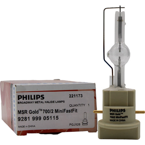 Philips MSR Gold 700/2 MiniFastFit 700W AC Stage/Studio Lamp, 750hr, 7500K, 46,000lm - 286922