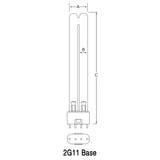 Ushio America GPL18K 3000324 Low Pressure Mercury Arc UV Lamp, T6 18W, 2G11 Base, 225.0mm, 253.7nm UV-C