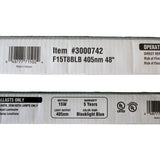 Ushio Indiglow LED T8 Black Light Blacklight bulbs Universal 48" Tube, 15W, 405nm, Ballast Compatible or Bypass, 120–277V - 3000742
