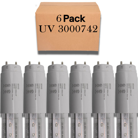 6 Pack of Ushio Indiglow LED T8 15W black light lamp for special effects, model 3000742.
