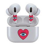 Jaspertronics™ AirSkins - Stylish & Durable Decals for AirPods Pro & Pro 2, Evil Eye Heart Design Earbuds & Case Skin, Scratch-Resistant, Precision Fit, Wireless Charging Friendly, Easy Application - 58 Designs Available