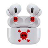 Jaspertronics™ AirSkins - Stylish & Durable Decals for AirPods 4, Red Skull Design Earbuds & Case Skin, Scratch-Resistant, Precision Fit, Wireless Charging Friendly, Easy Application - 58 Designs Available