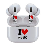 Jaspertronics™ AirSkins - Stylish & Durable Decals for AirPods 4, I Love Music Design Earbuds & Case Skin, Scratch-Resistant, Precision Fit, Wireless Charging Friendly, Easy Application - 58 Designs Available