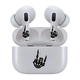 Jaspertronics™ AirSkins - Stylish & Durable Decals for AirPods 4, Rock On Skeleton Hand Design Earbuds & Case Skin, Scratch-Resistant, Precision Fit, Wireless Charging Friendly, Easy Application - 58 Designs Available