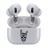 Jaspertronics™ AirSkins - Stylish & Durable Decals for AirPods 3, Rock On Skull Design Earbuds & Case Skin, Scratch-Resistant, Precision Fit, Wireless Charging Friendly, Easy Application - 58 Designs Available