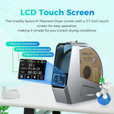 Creality Space Pi Filament Dryer, 1.75/2.85mm, LCD Touch, 360° Hot-Air, 48hr Timer, 113–158°F, 3D Printer Spool Dry Box