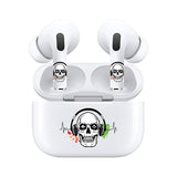 Jaspertronics™ AirSkins - Stylish & Durable Decals for AirPods Pro & Pro 2, Skeleton With Headphone Design Earbuds & Case Skin, Scratch-Resistant, Precision Fit, Wireless Charging Friendly, Easy Application - 58 Designs Available