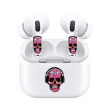 Jaspertronics™ AirSkins - Stylish & Durable Decals for AirPods Pro & Pro 2, Pink Rocker Skull Design Earbuds & Case Skin, Scratch-Resistant, Precision Fit, Wireless Charging Friendly, Easy Application - 58 Designs Available