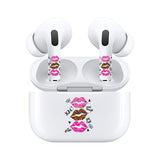 Jaspertronics™ AirSkins - Stylish & Durable Decals for AirPods 4, Leopard Print Lips Design Earbuds & Case Skin, Scratch-Resistant, Precision Fit, Wireless Charging Friendly, Easy Application - 58 Designs Available