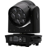 Jaspertronics™ 7x40W RGBW LED Bee Eye Moving Head Stage Spot Light with Beam/Wash/Zoom/Strobe Effects - Sound Activated for DJs, Stage, Church and More - 1 Pack