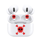Jaspertronics™ AirSkins - Stylish & Durable Decals for AirPods 4, Red Skull Design Earbuds & Case Skin, Scratch-Resistant, Precision Fit, Wireless Charging Friendly, Easy Application - 58 Designs Available