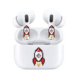 Jaspertronics™ AirSkins - Stylish & Durable Decals for AirPods 4, Rocket Design Earbuds & Case Skin, Scratch-Resistant, Precision Fit, Wireless Charging Friendly, Easy Application - 58 Designs Available