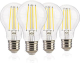 Jaspertronics™ Dusk to Dawn Outdoor Sensor A19 LED Light Bulb, 2700K Daylight,8W (100W Eqv.), 1400LM, Vintage Filament E26 Base,Auto On/Off Photocell Automatic for Energy-Efficient Outdoor Lighting, 4 Pack