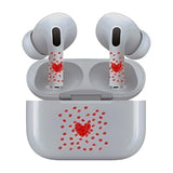 Jaspertronics™ AirSkins - Stylish & Durable Decals for AirPods 4, Red Hearts Design Earbuds & Case Skin, Scratch-Resistant, Precision Fit, Wireless Charging Friendly, Easy Application - 58 Designs Available