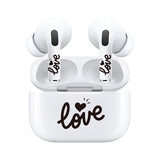 Jaspertronics™ AirSkins - Stylish & Durable Decals for AirPods Pro & Pro 2, Love In Cursive Design Earbuds & Case Skin, Scratch-Resistant, Precision Fit, Wireless Charging Friendly, Easy Application - 58 Designs Available