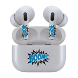 Jaspertronics™ AirSkins - Stylish & Durable Decals for AirPods Pro & Pro 2, Boom In Blue Design Earbuds & Case Skin, Scratch-Resistant, Precision Fit, Wireless Charging Friendly, Easy Application - 58 Designs Available