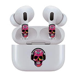 Jaspertronics™ AirSkins - Stylish & Durable Decals for AirPods Pro & Pro 2, Pink Rocker Skull Design Earbuds & Case Skin, Scratch-Resistant, Precision Fit, Wireless Charging Friendly, Easy Application - 58 Designs Available