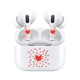 Jaspertronics™ AirSkins - Stylish & Durable Decals for AirPods 3, Red Hearts Design Earbuds & Case Skin, Scratch-Resistant, Precision Fit, Wireless Charging Friendly, Easy Application - 58 Designs Available