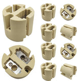 GY22 GX22 Lamp Holder Ceramic Socket - High-Temperature 10,000W, 500V, 20A, Pulse Rated 15kV, T350 Ceramic Lamp Base for Metal Halide & Hot-Restrike Lamps - 10 Pack