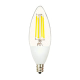 Jaspertronics™ Dusk to Dawn Outdoor Sensor LED Edison Bulbs, 4W (40W Eqv.), 450LM, B11 LED Candelabra Bulb E12 Base, Auto On/Off Photocell for Energy-Efficient, 5000K Soft White, 4 Pack