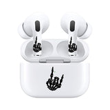 Jaspertronics™ AirSkins - Stylish & Durable Decals for AirPods 4, Rock On Skeleton Hand Design Earbuds & Case Skin, Scratch-Resistant, Precision Fit, Wireless Charging Friendly, Easy Application - 58 Designs Available
