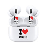 Jaspertronics™ AirSkins - Stylish & Durable Decals for AirPods 4, I Love Music Design Earbuds & Case Skin, Scratch-Resistant, Precision Fit, Wireless Charging Friendly, Easy Application - 58 Designs Available