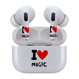 Jaspertronics™ AirSkins - Stylish & Durable Decals for AirPods 4, I Love Music Design Earbuds & Case Skin, Scratch-Resistant, Precision Fit, Wireless Charging Friendly, Easy Application - 58 Designs Available