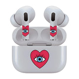 Jaspertronics™ AirSkins - Stylish & Durable Decals for AirPods Pro & Pro 2, Evil Eye Heart Design Earbuds & Case Skin, Scratch-Resistant, Precision Fit, Wireless Charging Friendly, Easy Application - 58 Designs Available