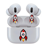 Jaspertronics™ AirSkins - Stylish & Durable Decals for AirPods 3, Rocket Design Earbuds & Case Skin, Scratch-Resistant, Precision Fit, Wireless Charging Friendly, Easy Application - 58 Designs Available
