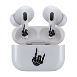 Jaspertronics™ AirSkins - Stylish & Durable Decals for AirPods 3, Rock On Skeleton Hand Design Earbuds & Case Skin, Scratch-Resistant, Precision Fit, Wireless Charging Friendly, Easy Application - 58 Designs Available