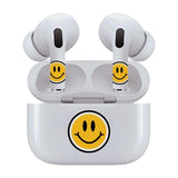 Jaspertronics™ AirSkins - Stylish & Durable Decals for AirPods 4, Smiley Face Design Earbuds & Case Skin, Scratch-Resistant, Precision Fit, Wireless Charging Friendly, Easy Application - 58 Designs Available