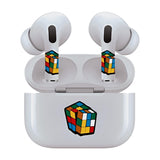Jaspertronics™ AirSkins - Stylish & Durable Decals for AirPods 4, Rubix Cube Design Earbuds & Case Skin, Scratch-Resistant, Precision Fit, Wireless Charging Friendly, Easy Application - 58 Designs Available