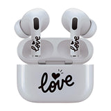 Jaspertronics™ AirSkins - Stylish & Durable Decals for AirPods Pro & Pro 2, Love In Cursive Design Earbuds & Case Skin, Scratch-Resistant, Precision Fit, Wireless Charging Friendly, Easy Application - 58 Designs Available