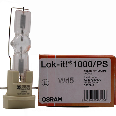 LOK-IT 1000/PS OSRAM 55022 1000 WATT 85 VOLT METAL HALIDE LAMP