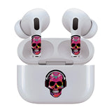 Jaspertronics™ AirSkins - Stylish & Durable Decals for AirPods Pro & Pro 2, Pink Rocker Skull Design Earbuds & Case Skin, Scratch-Resistant, Precision Fit, Wireless Charging Friendly, Easy Application - 58 Designs Available