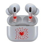 Jaspertronics™ AirSkins - Stylish & Durable Decals for AirPods 4, Red Hearts Design Earbuds & Case Skin, Scratch-Resistant, Precision Fit, Wireless Charging Friendly, Easy Application - 58 Designs Available