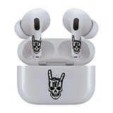 Jaspertronics™ AirSkins - Stylish & Durable Decals for AirPods Pro & Pro 2, Rock On Skull Design Earbuds & Case Skin, Scratch-Resistant, Precision Fit, Wireless Charging Friendly, Easy Application - 58 Designs Available