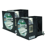 Jaspertronics™ Lamp & Housing TwinPack for the Panasonic PT-D7700E Projector w Original Ushio Lamp Inside - 1 Year Warranty