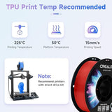 Creality 95A TPU Filament 4 Pack - 1.75mm - Flexible & Durable 3D Printing Filament, Elastic & Soft Thermoplastic Polyurethane, 1kg/2.2lbs Spool, High-Speed Printing, Compatible with FDM Printers - Red