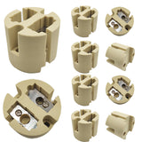 GY22 GX22 Lamp Holder Ceramic Socket - High-Temperature 10,000W, 500V, 20A, Pulse Rated 15kV, T350 Ceramic Lamp Base for Metal Halide & Hot-Restrike Lamps - 10 Pack