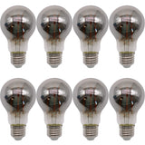 Jaspertronics A19 Vintage Edison LED Filament Bulbs, E26 Base, 4W 25W Equivalent, 1800K Extra Warm White, 180 Lumens, Dimmable, Pack of 8